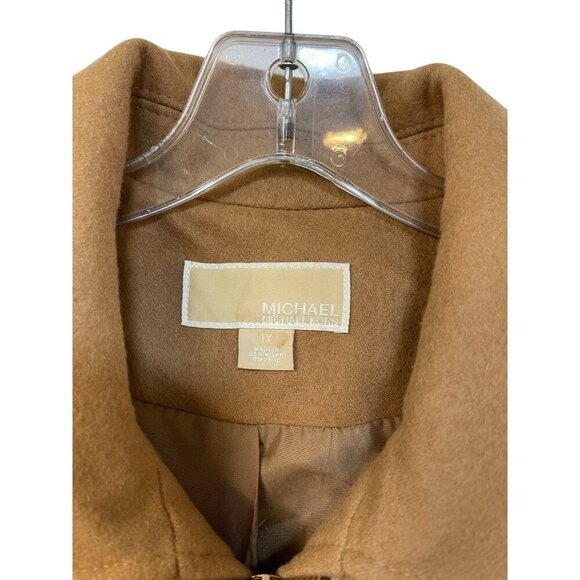 Michael Kors Women's Walker Coat Wool Zipper Camel Plus Size 1X - Picture 3 of 12